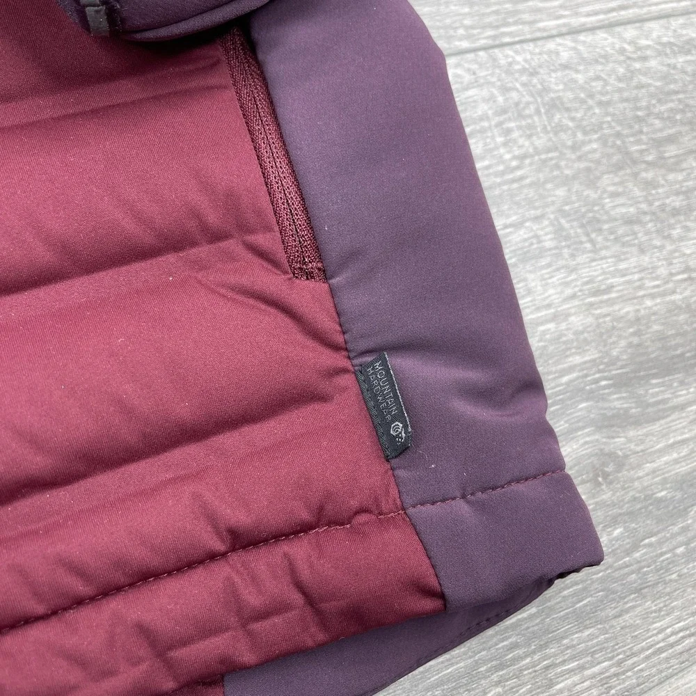 Mountain Hardwear Jacket Mens Medium M Red Full Zip Mock Duck Down Puffer Coat - Picture 4 of 16